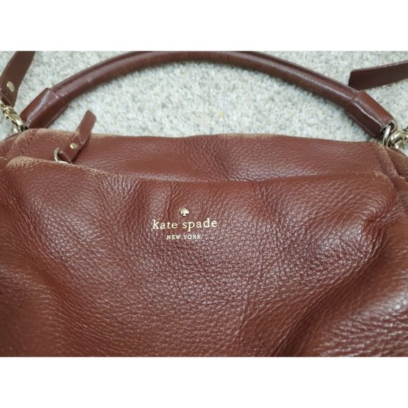 Kate Spade Crossbody Purse Brown Pebbled Cow Leather - Picture 2 of 11